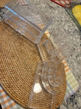 Clear Acrylic Bathroom Organizer Set - Transparent Bath Storage 3 piece